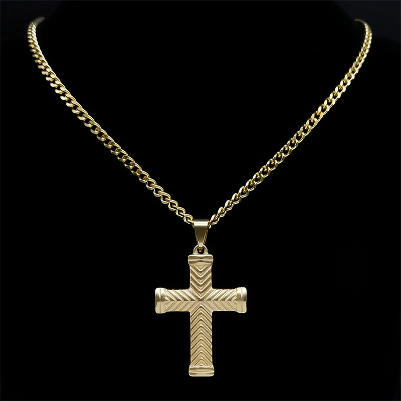 

Gold Plated Cross Pendant Necklace Women Men Stainless Steel Classic Necklaces for Boyfriend Party Hip Hop Jewelry Gift NHH16S05