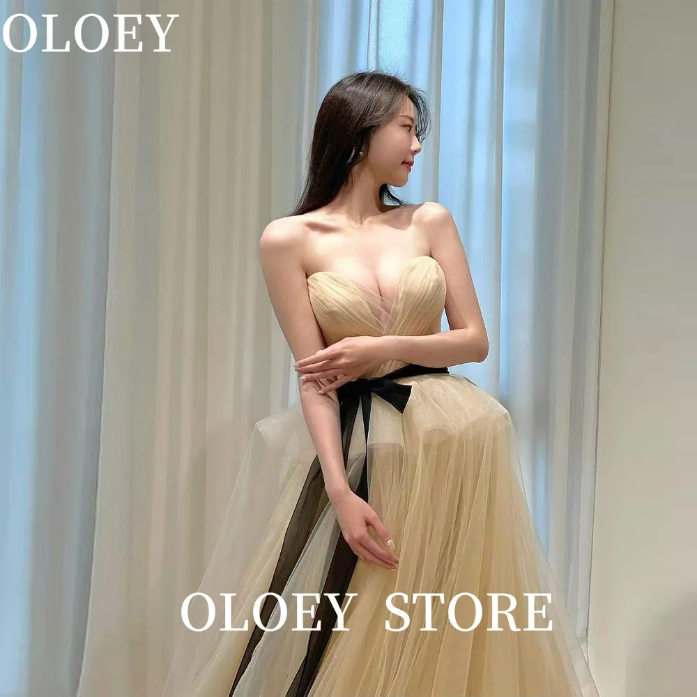 OLOEY Fairy Soft Tulle Wedding Dresses Korea Photo shoot Korea Floor Length Bridal Gowns Corset Evening Party Formal Customized