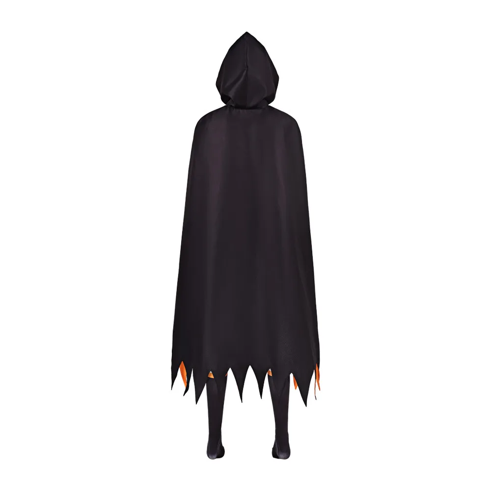Re:Zero Shaula Cosplay Black Orange Hooded Cloak Crop Top Shorts Gloves Socks Necklace Belt Full Anime Halloween Cosplay Outfit view 6