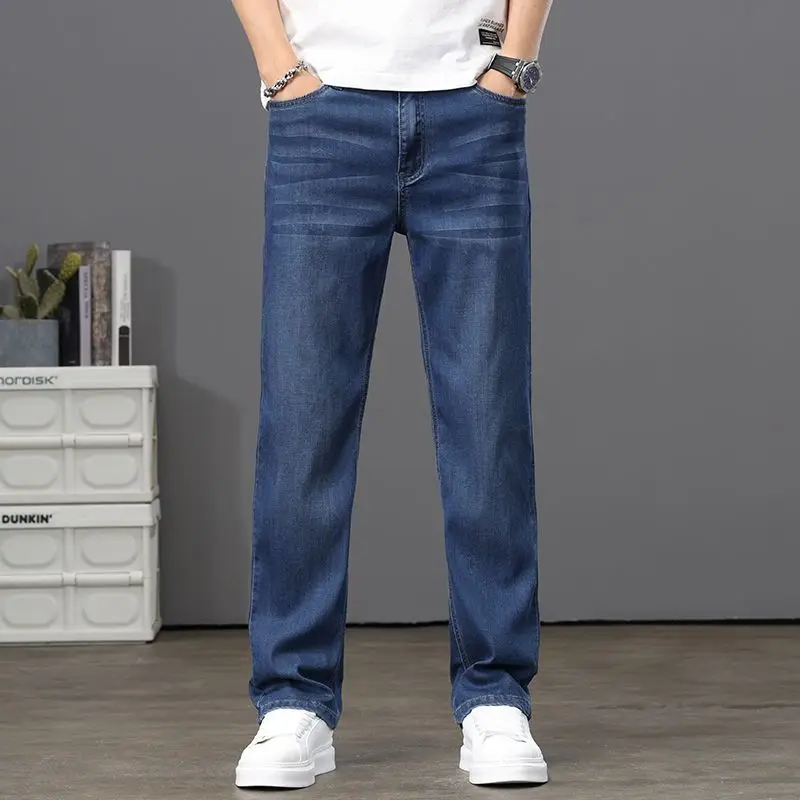 

GIOIO men pants,2025New Lyocell Loose Straight High-Quality Jeans，Fashionmen`s clothing