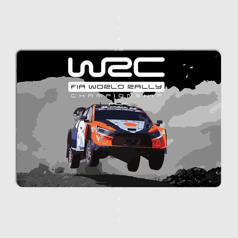 Thierry Neuville WRC champion jump safari Rally car i20 Metal Sign Home Retro Posters Home Vintage Decoration Room Wall Decor