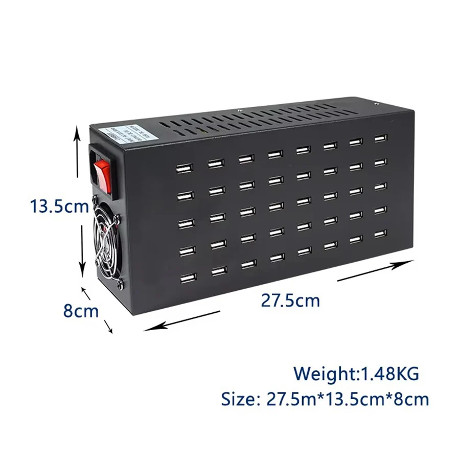 USB Multi-port Charger 40 Port High-power Charging Power Supply Studio for Android Mobile Phones Commercial Power Supply