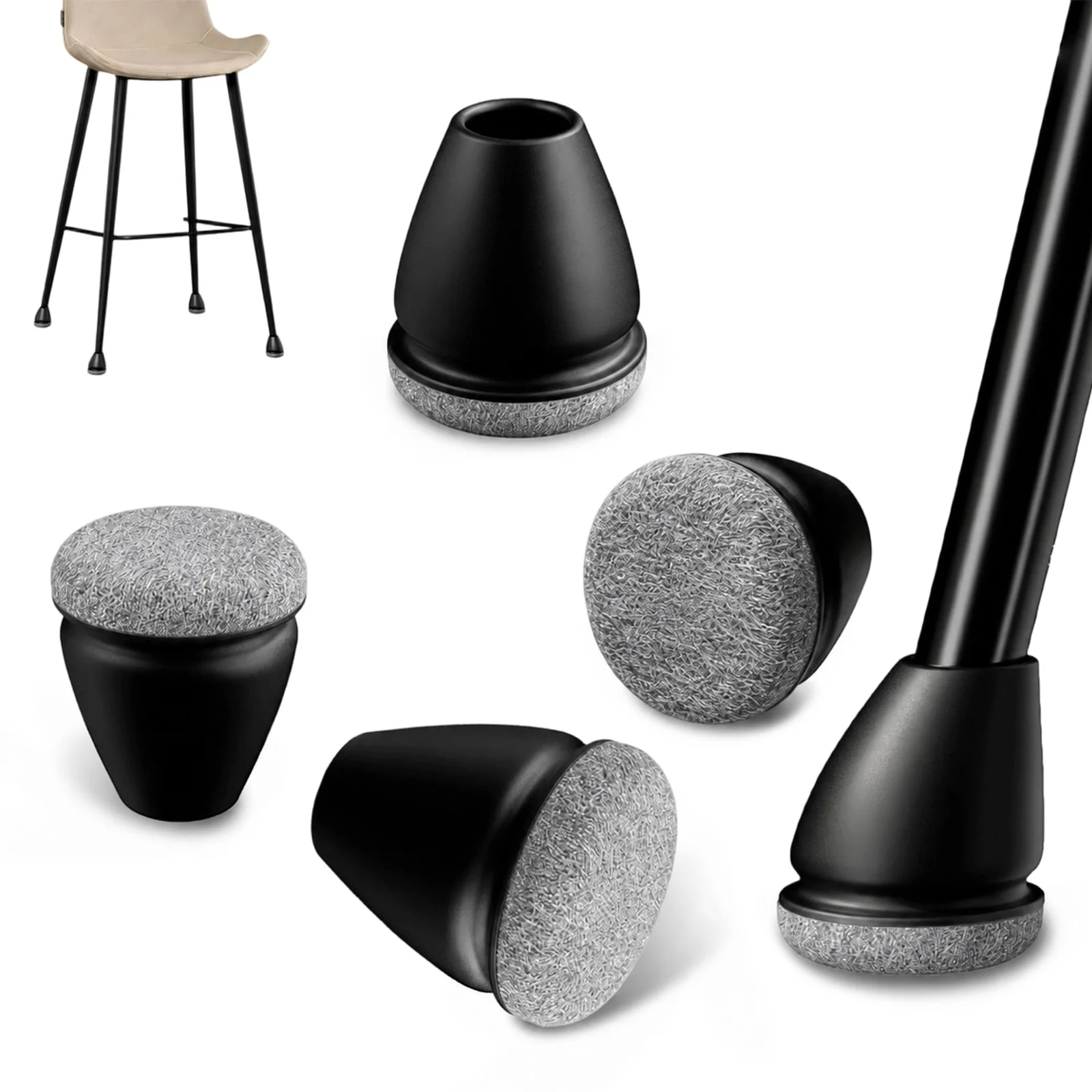 8PCS Chair Leg Floor Protector Felt Foot Cover Diagonal With Thick Wrap Felt Pads Silicone Furniture Table Feet for Hardwood
