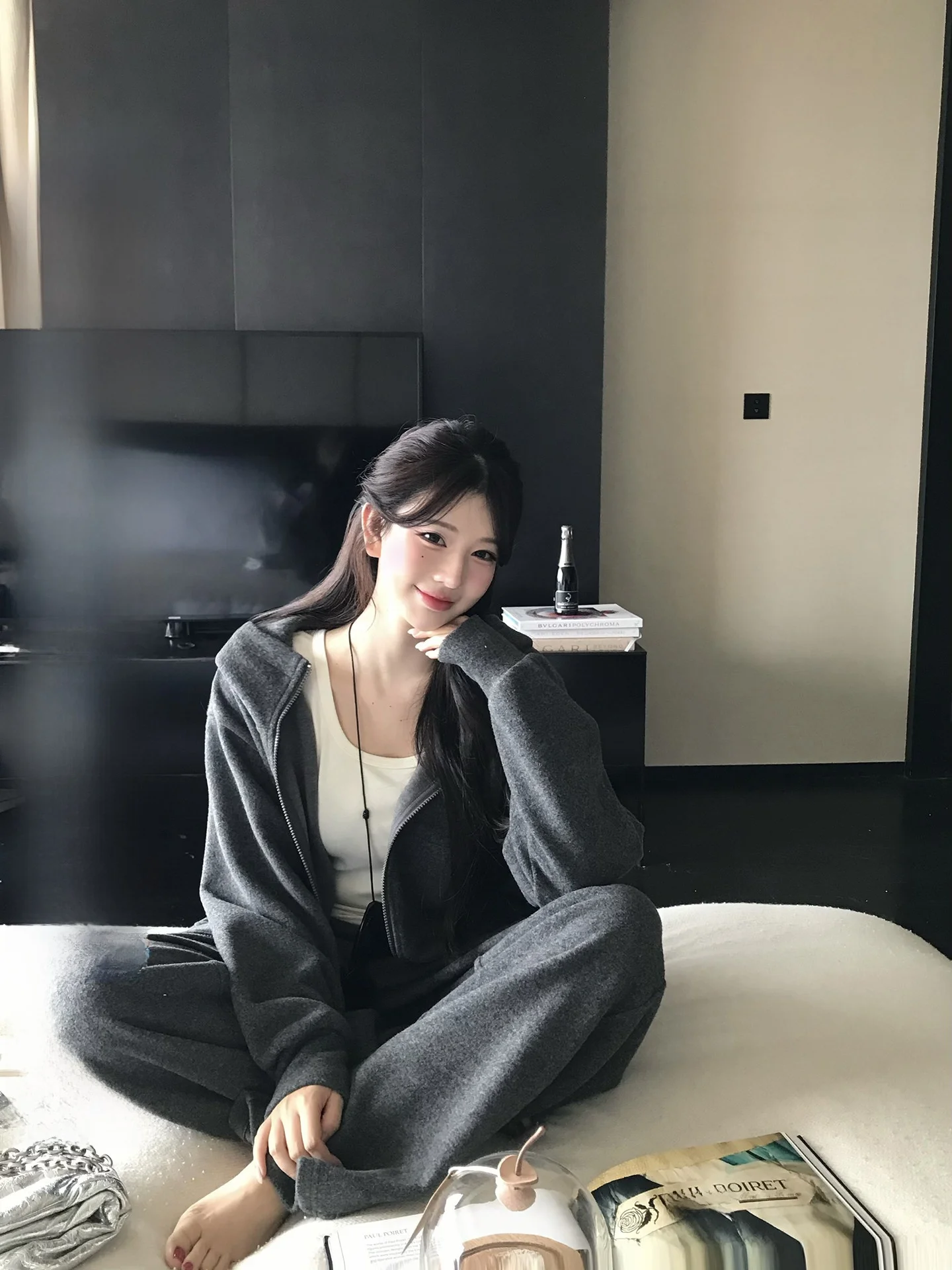 

Fbblimit Minimalist Hoodie And Wide Leg Pants Set Loose Fit Comfortable Winter Outfit Women's Fashion Casual Wear