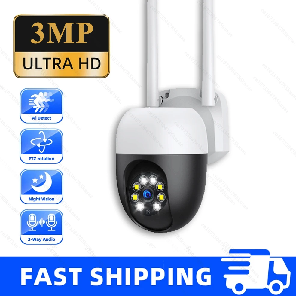 

3MP IP Wifi Camera Surveillance CCTV PTZ Security Video Cameras AI Detect Automatic Tracking Detection Baby Monitor