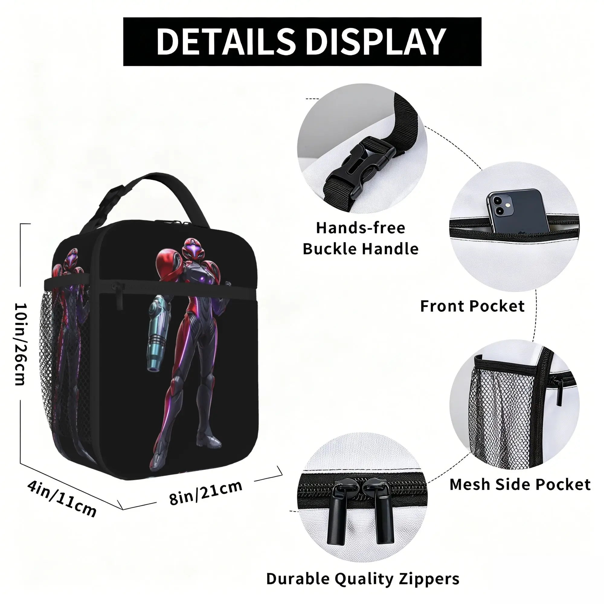 1 Piece For Students Food Container Stand Portable Pocket Metroid Prime 4 Beyond Zipper Closure Aluminum Foil Food Pouch view 6