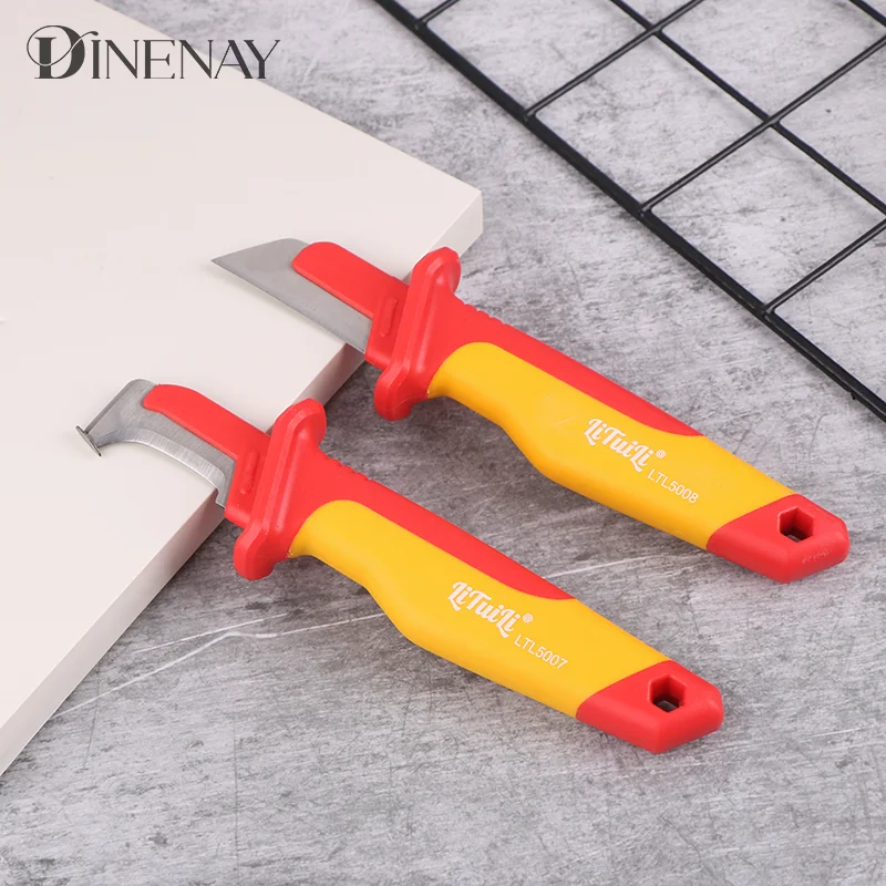 New Electrician Knife Insulated Cable Stripping Snips Fixed Blade Wire Hand Tool