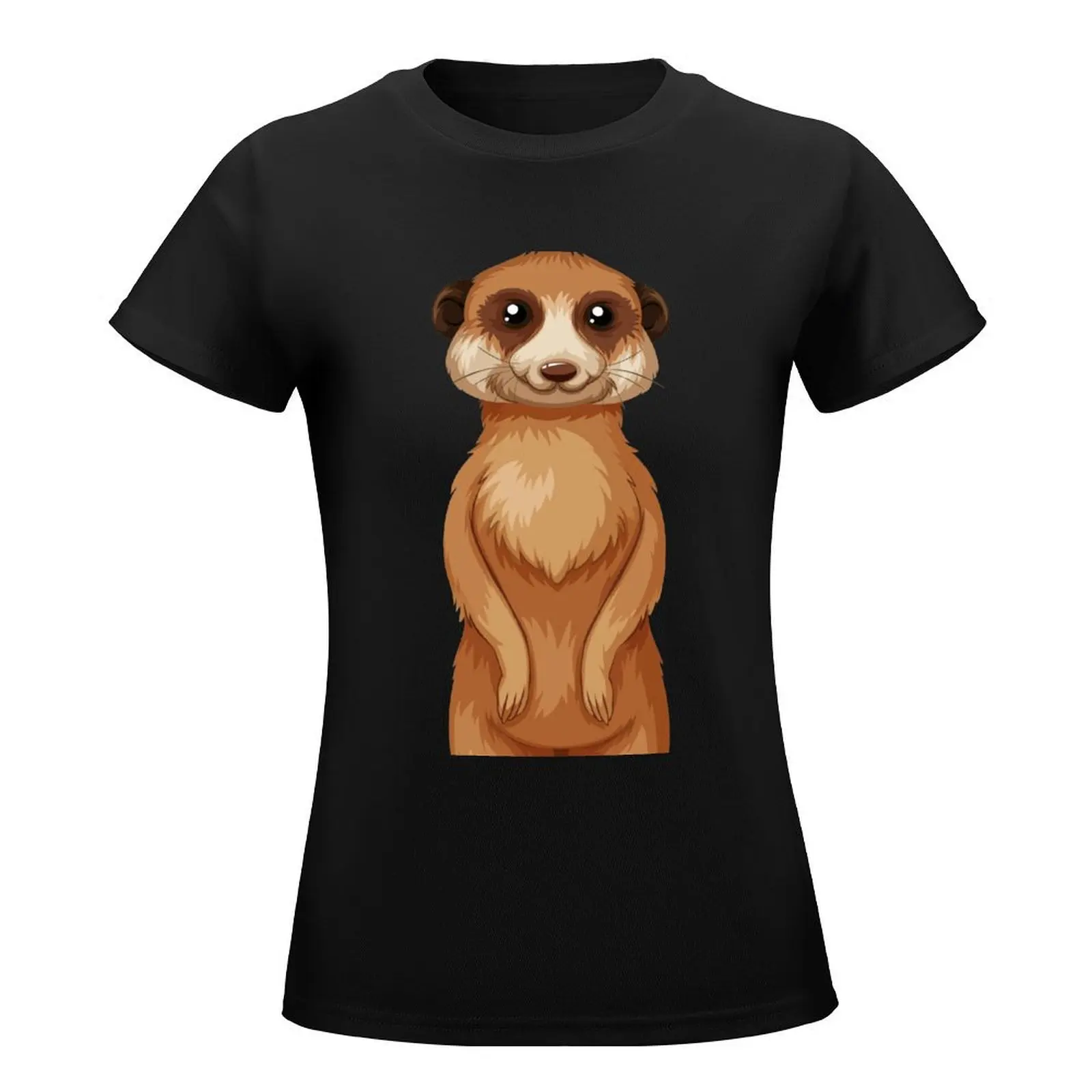 Meerkat standing hand drawn watercolor T-Shirt cute clothes kawaii clothes anime clothes new edition t shirts for Women