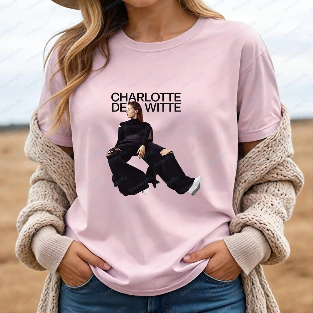Korean-style Review of Men's Clothing: Charlotte De Witte Short-sleeved Pure Cotton Comfortable T-shirt for Both Men and Women