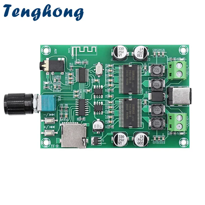 

Tenghong 1 шт. Bluetooth 5,0 цифровой стерео усилитель плата 20 Вт + 20 Вт YDA138-E двухканальный беспроводной HD усилитель звука плата DC12V