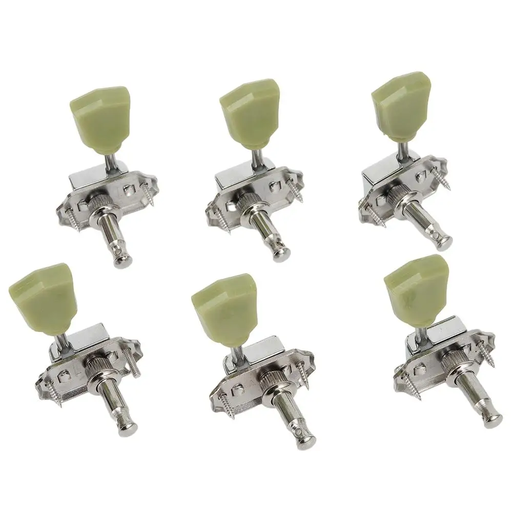 3R & 3L Guitar Tuning Pegs Keys Tuners Acoustic Guitar Machine Heads Tuner Silver Pearled Guitar Tuning Mechanical Accessories