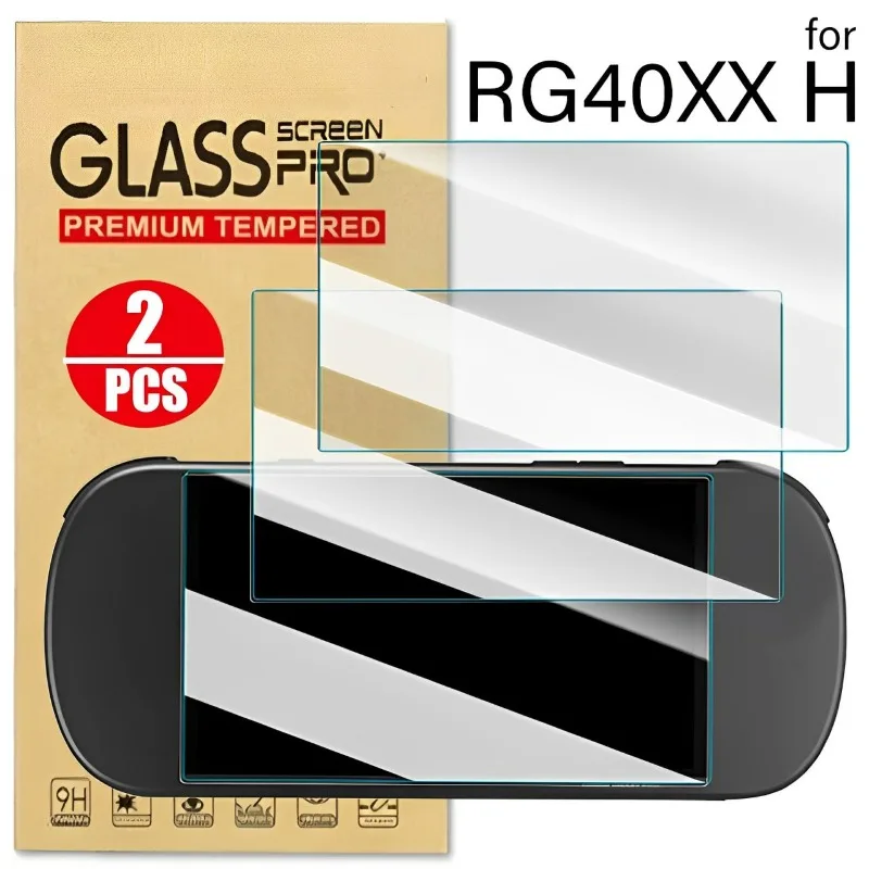 2-1PCS Tempered Glass Screen Protector for RG40XX H Anti-Fingerprint Tempered Glass Screen Protective Film for Anbernic RG40XX H