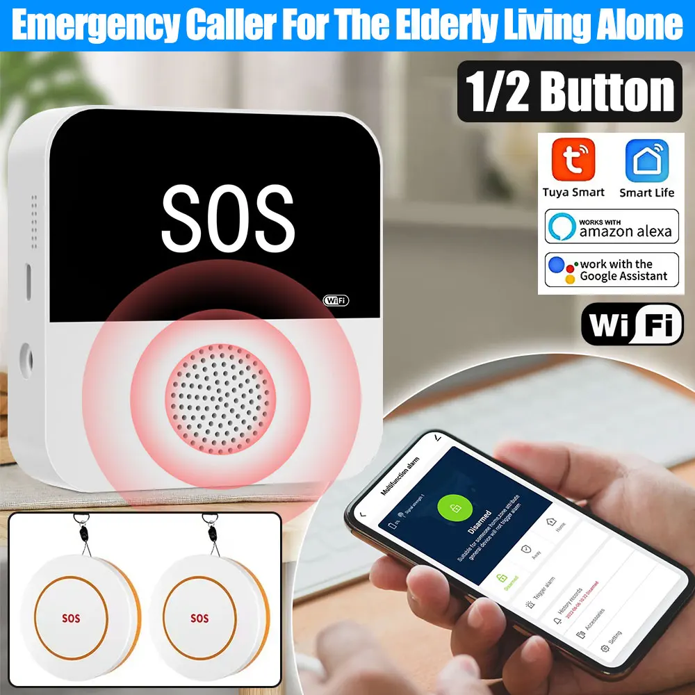 

Smart SOS Emergency Button Graffiti wifi Solitary Elderly Pager Home Elderly Emergency One Button SOS Access Card