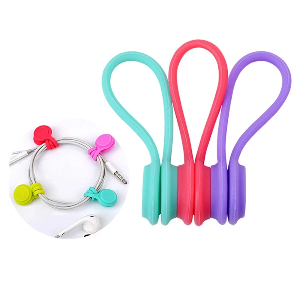 Silicone Magnet Coil Earphone Cable Winder Headset Type Bobbin Winder Hubs Cord Holder Cable Wire Organizer for xiaomi iPhone