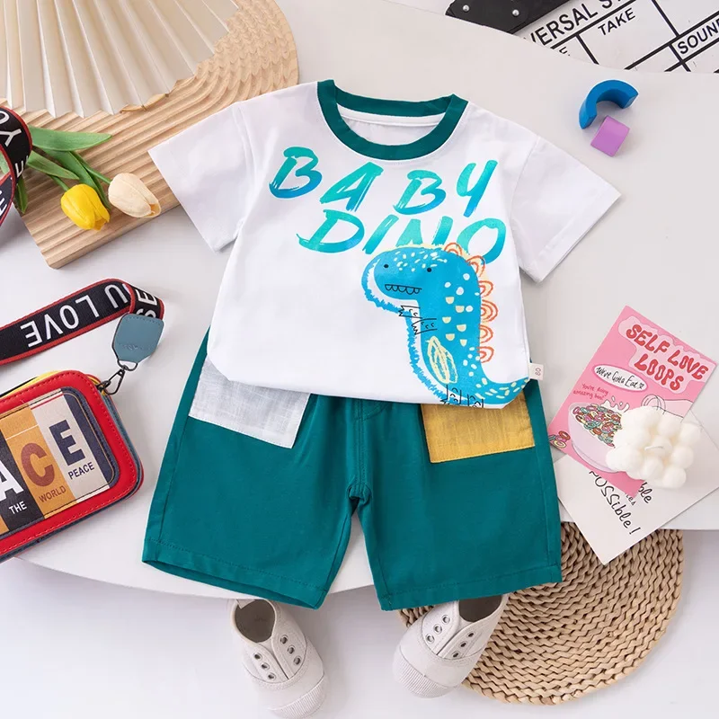 

New Summer Baby Clothes Suit Children Boys Cartoon T-Shirt Shorts 2Pcs/Sets Toddler Outfits Infant Casual Costume Kids Clothing
