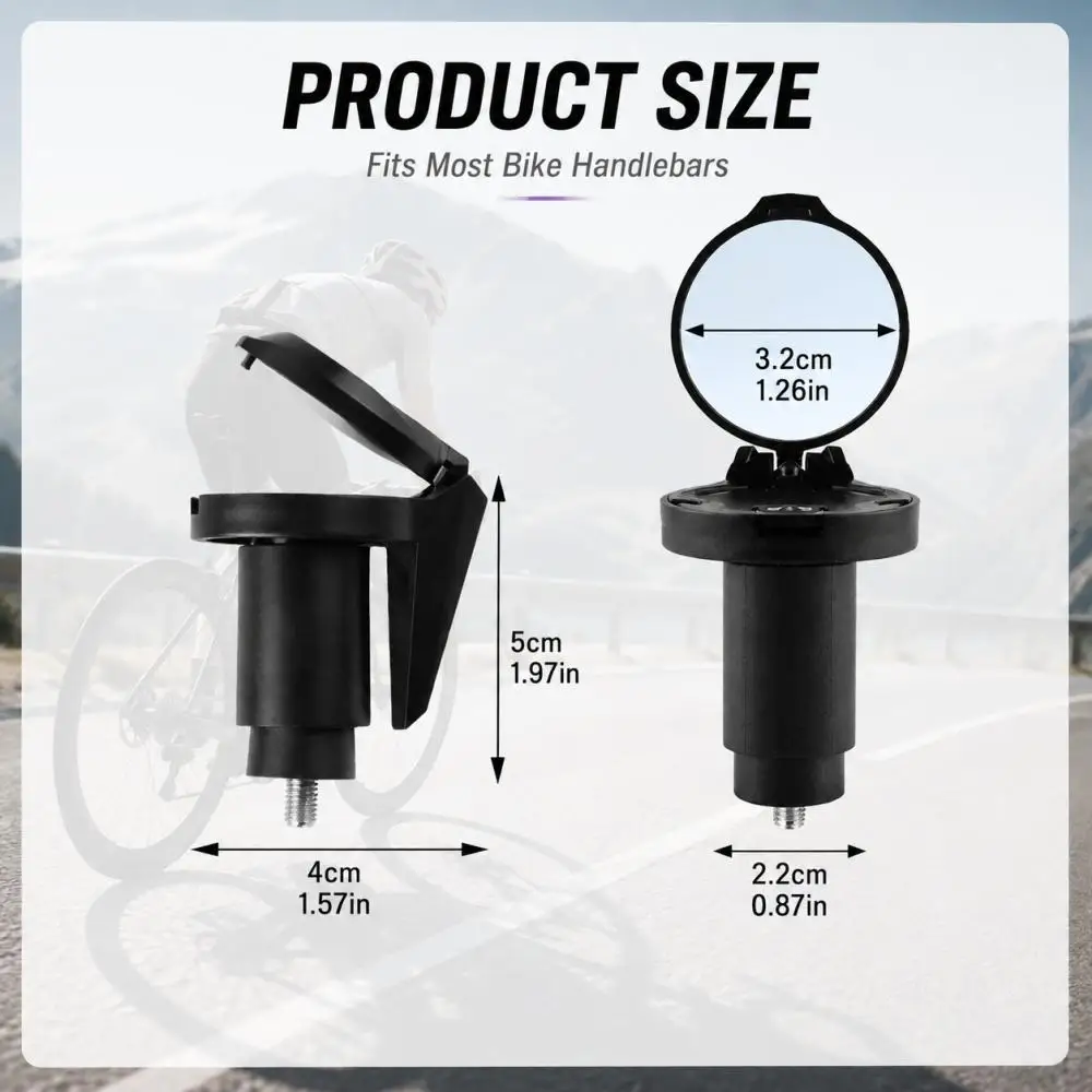 Fahrradlenker Endspiegel Fahrrad Rückspiegel HD Spiegel 360° ° Drehen Sie konvexe MTB Rennrad Lenker Spiegel Fahrradzubehör – Detail 7