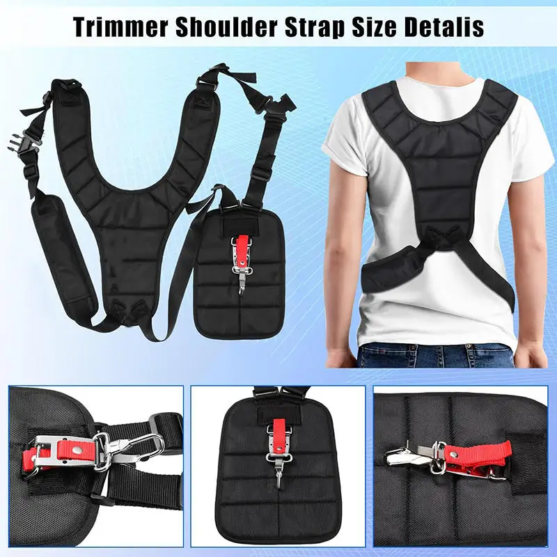 

Lawn Mower Strap Shoulder Harness Belt Shoulders Carry Adjustable Black For Trimer Thick Double Trimmer Shoulder