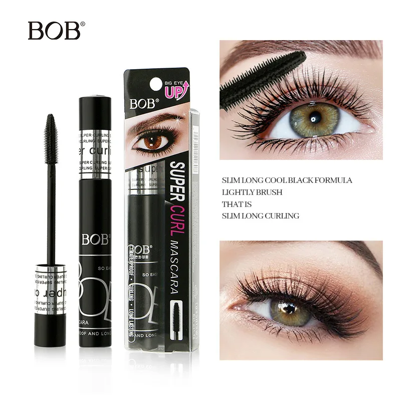 BOB Stunning Long Waterproof Mascara with Curl Thickening Curve Brush Head Non-Dizzy Easy to Wear Makeup That Stays Put