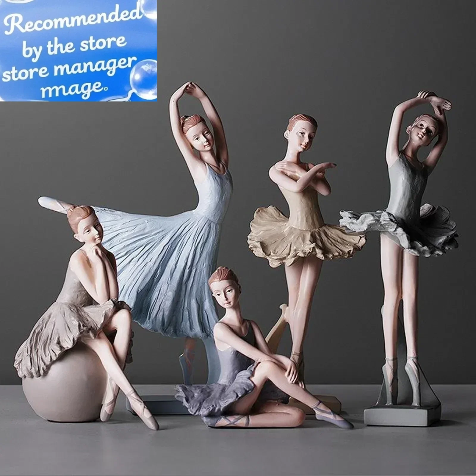 

Элегантная фигурка из смолы, балерина, балерина, настольный орнамент, статуя, танцующая девушка, домашний декор для гостиной