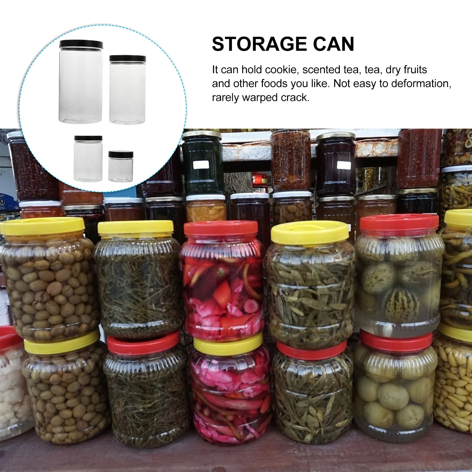 8 قطعة برطمانات تخزين الطعام الشفافة 1200 مللي حاويات محكمة الغلق للحيوانات الأليفة الممتازة لملفات تعريف الارتباط والشاي والمكسرات والفواكه الجافة والعسل والسكر والبسكويت
