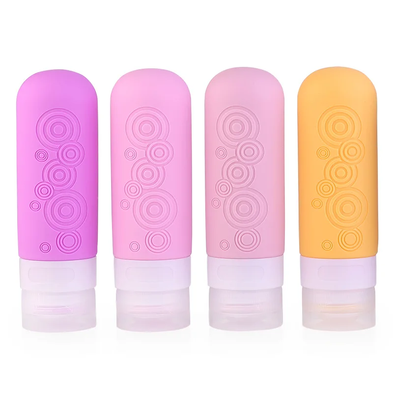 

4pcs 90ml/3oz Travel Size Bottles for Toiletries Containers Leak Proof Squeezable Silicone Tubes for Shampoo Conditioner Lotion