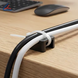 100PCS Cable Tie Mounts – Self Adhesive Wire Clips for Cord Management in Home, Car and Office
