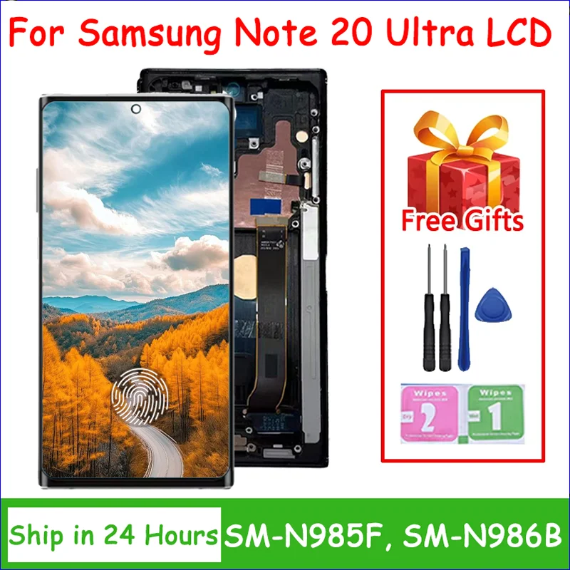 AMOLED Note20 Ultra 5G Display For Samsung Note 20 Ultra 4G N986B N985F Display LCD Touch Screen Digitizer Assembly