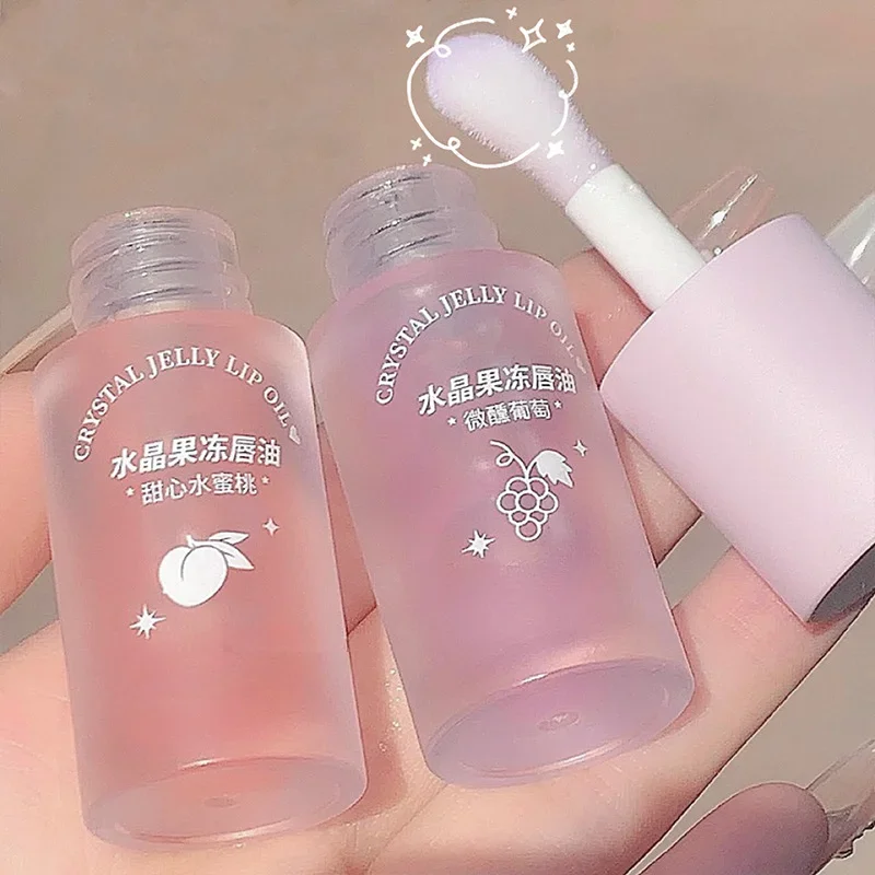 Fruitige Crystal Jelly Lip Olie Hydraterende Plumping Lip Jas Voor Lippenstift Clear Lip Voller Serum Tint Lippen Zorg Make-Up Cosmetisch