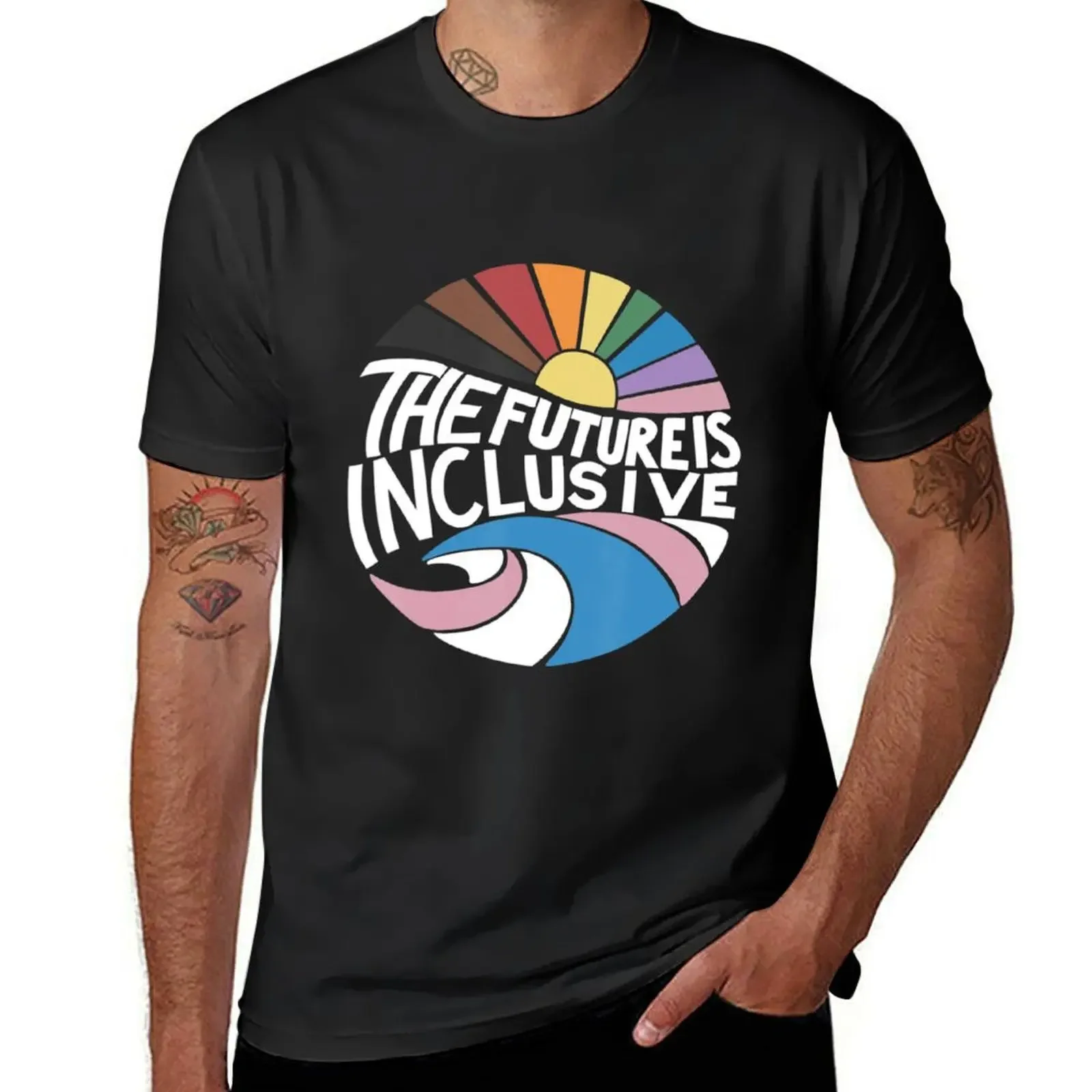 Retro Vintage The Future Is Inclusive Lgbt Gay Rights Pride T-Shirt tops anime figures t shirts for men cotton