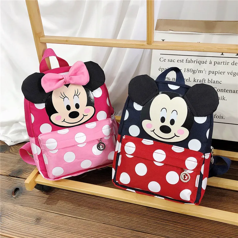 

Disney Cartoon Backpack for Baby Boys Girls Minnie Mickey Mouse Children Lovely Schoolbag Kindergarten Schoolbag Kids Gift