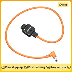 ZGCINE D-Tap to 5.5*2.5mm DC Connector Power Cable 60cm 180° Rotatable with Braided Wire for V-mount/Gold Mount Battery Monitor