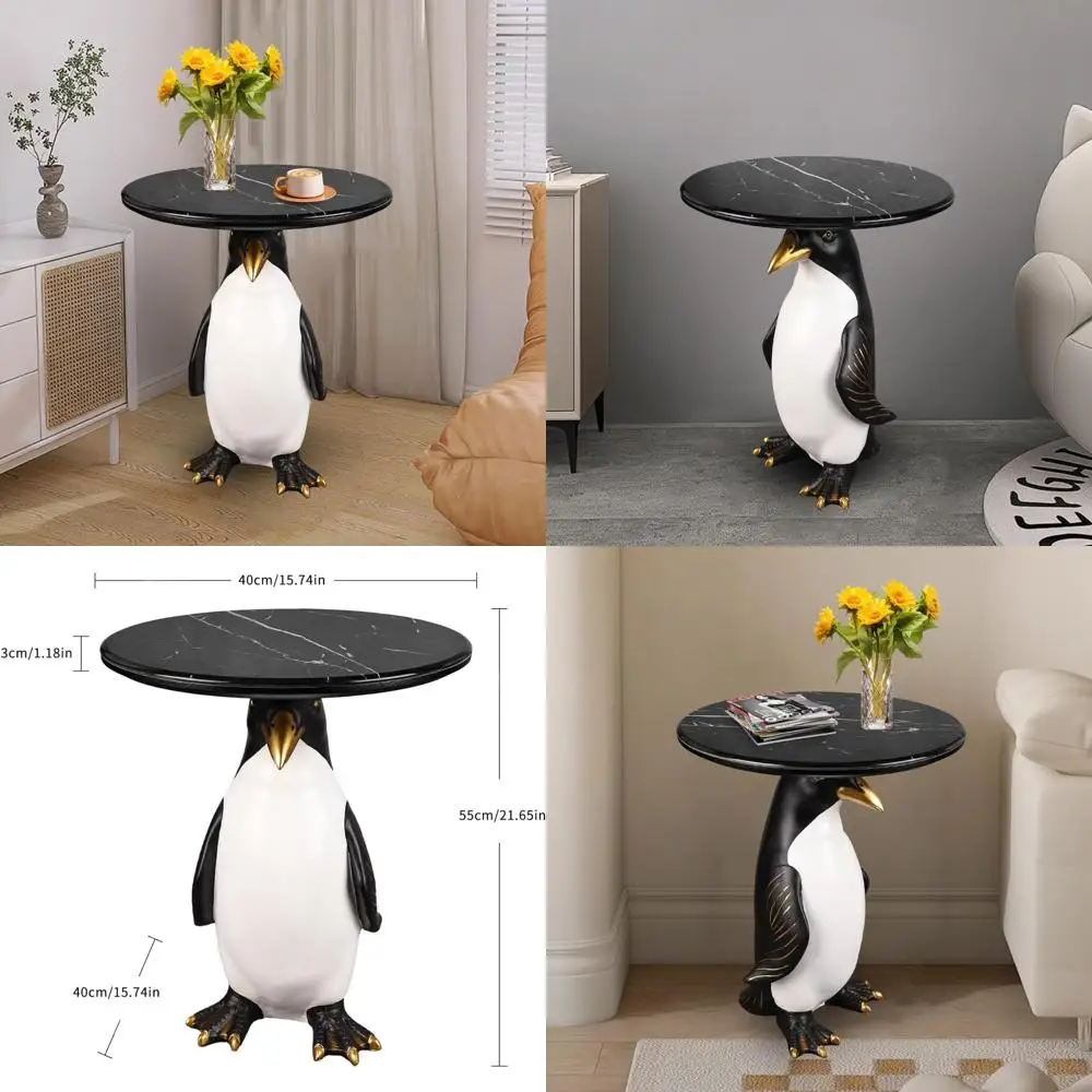 Mesa de centro redonda única de mármol para sala de estar y dormitorio: mesa auxiliar moderna con decoración artística y opciones de mesita de noche