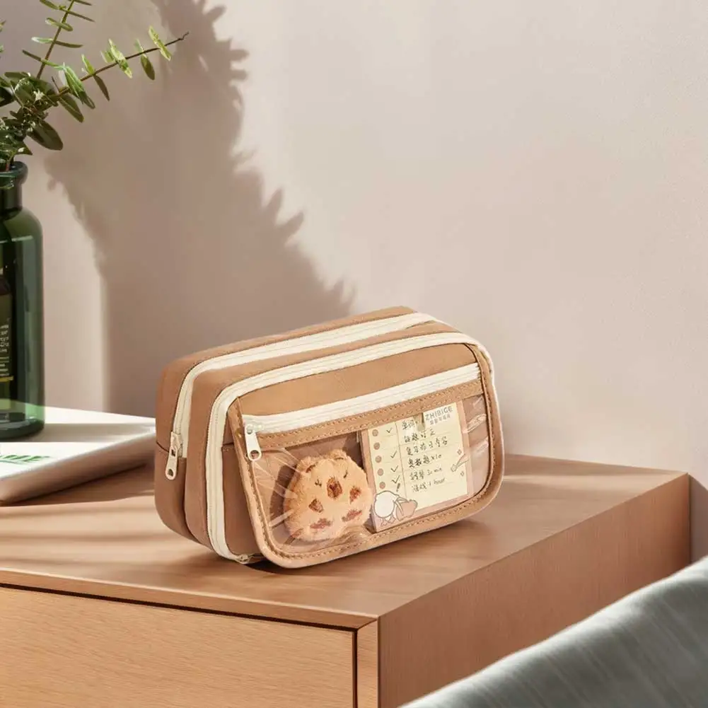 9-lagige Cartoon-Stifttasche mit Aufklebern, Capybara-Briefpapierhalter, Tasche, großes Fassungsvermögen, Aufbewahrungstasche für Schreibwaren, Schulbedarf