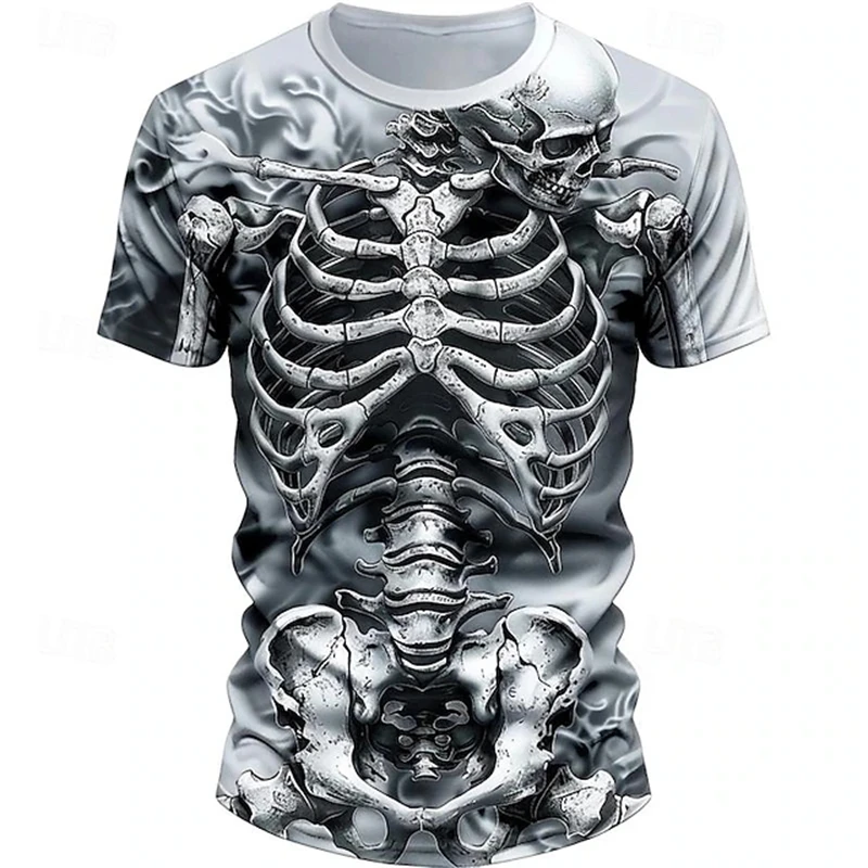 Newest Cool Skulls Skeleton Designer Casual Subculture Men's 3D Printed T-shirt Tee Sports Outdoor Holiday Going Out T Shirt Top