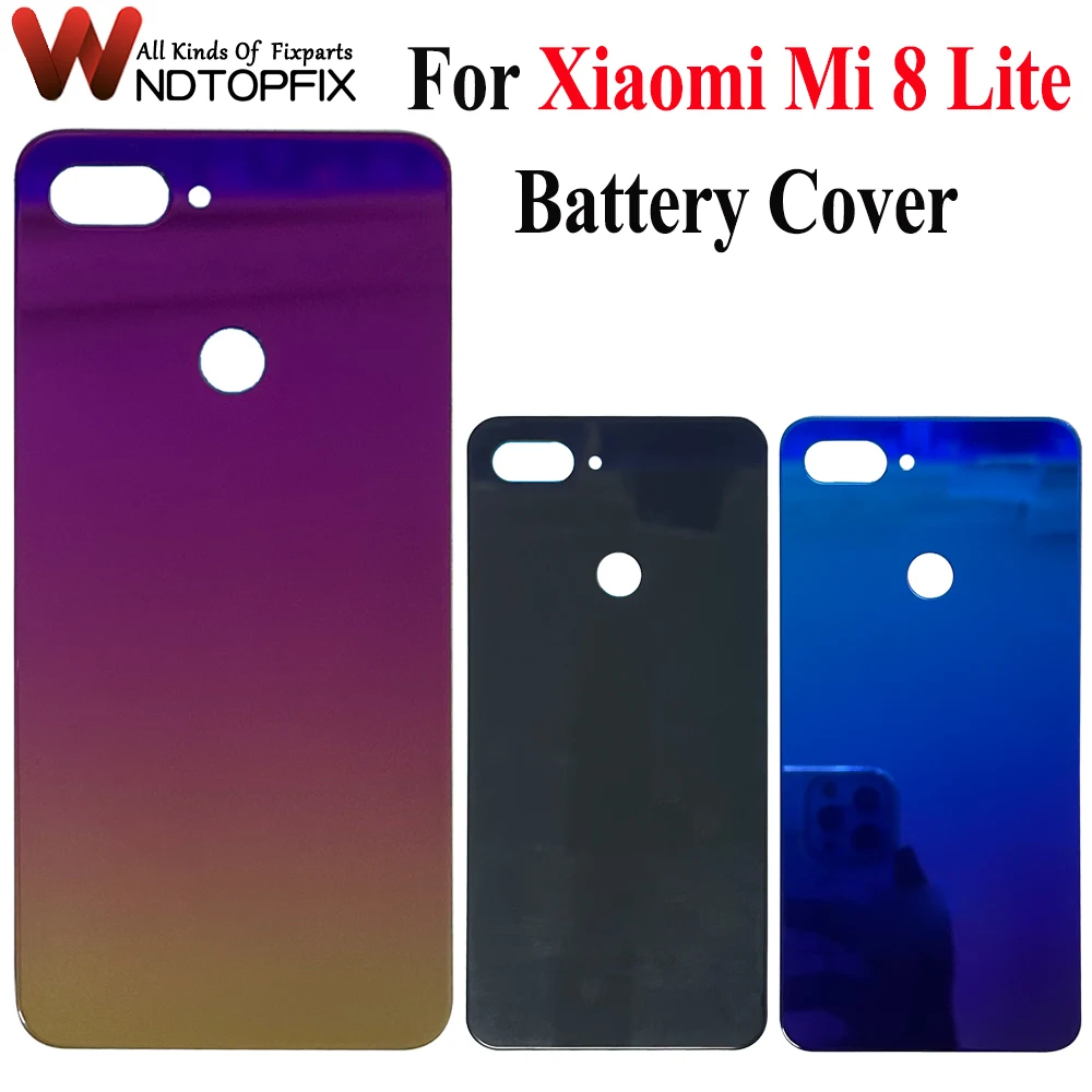 

6.26" For Xiaomi Mi 8 Lite Battery Cover Back Glass Panel Rear For Mi 8X Housing case For Xiaomi Mi 8 Youth battery Cover door