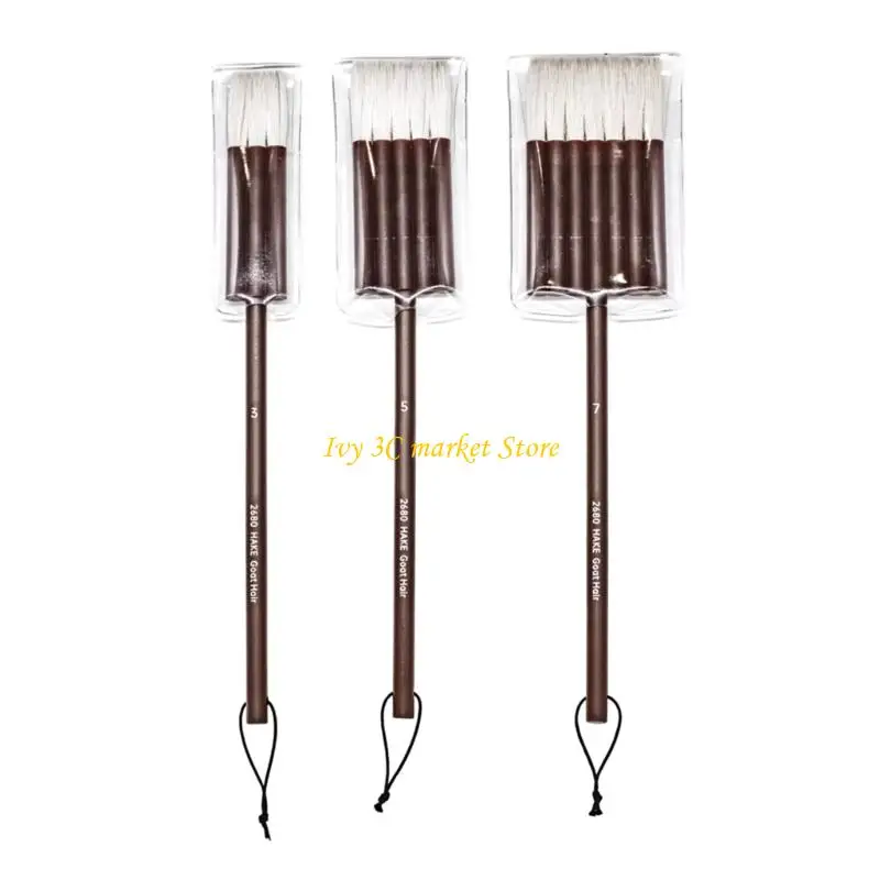 

D7YC Flat Tip Paint Brush Handle Brush for Watercolor Gouache Acrylic Painting