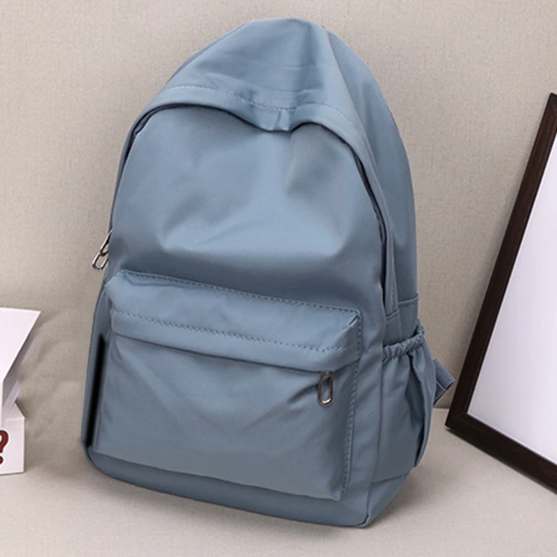 Mochila escolar impermeable de gran capacidad para mujer, mochila escolar con cremallera suave, Color sólido, mochila informal para adolescentes y niñas, suministro para estudiantes