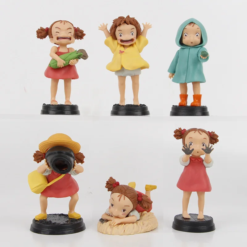 6pcs Anime My Neighbor Totoro Xiaomei Anime Model Doll Desktop Ornaments Decoration PVC digit Collection Aciton Figuer Toy Gifts