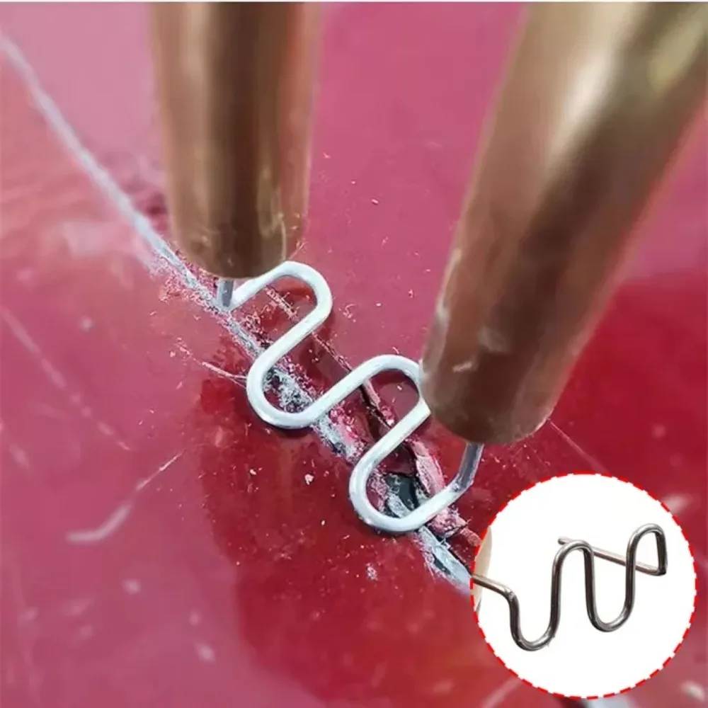 500pcs Plastic Welding Stainless Steel Hot Staples 0.8mm 0.6mm Pre Cut Wave Staples Welding Car Bumper Automotive Repair Tools