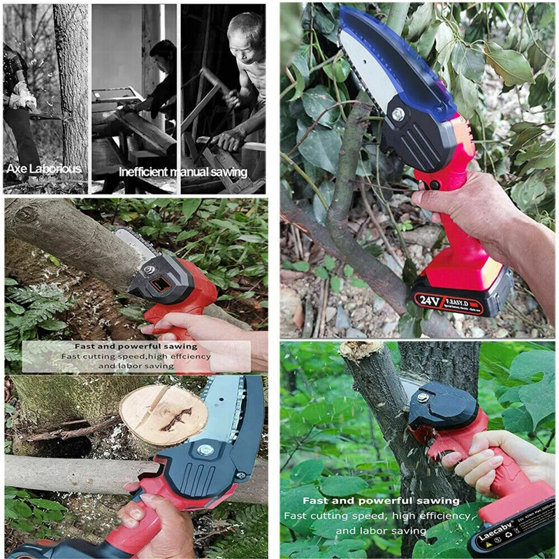 Rechargeable Single Strand Chain Saw Household Small Handheld Wireless Electric Lithium Battery Outdoor Logging Cutting Chainsaw