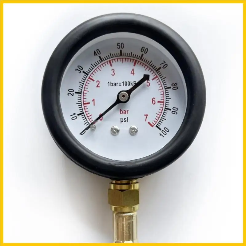 Fuel Pressure Test Kit Fuel Pressure Gauge 0-100PSI Fuel Injection Pump Pressure Tester Gauge Kit for Car Motorcycle Truck