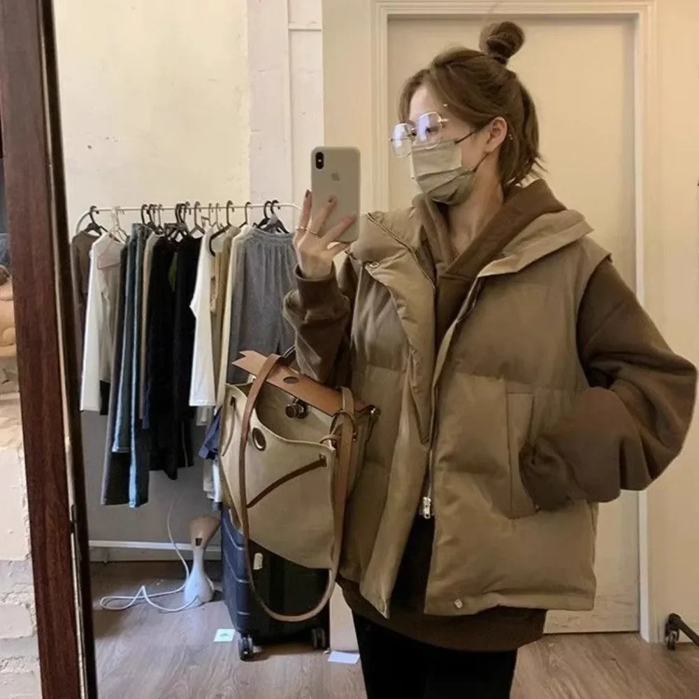 

Padded Cotton Vest for Women Quilted Solid Color Korean Style Youthful Casual Waistcoat Woman Cold Trend 2024 Sleeveless Elegant