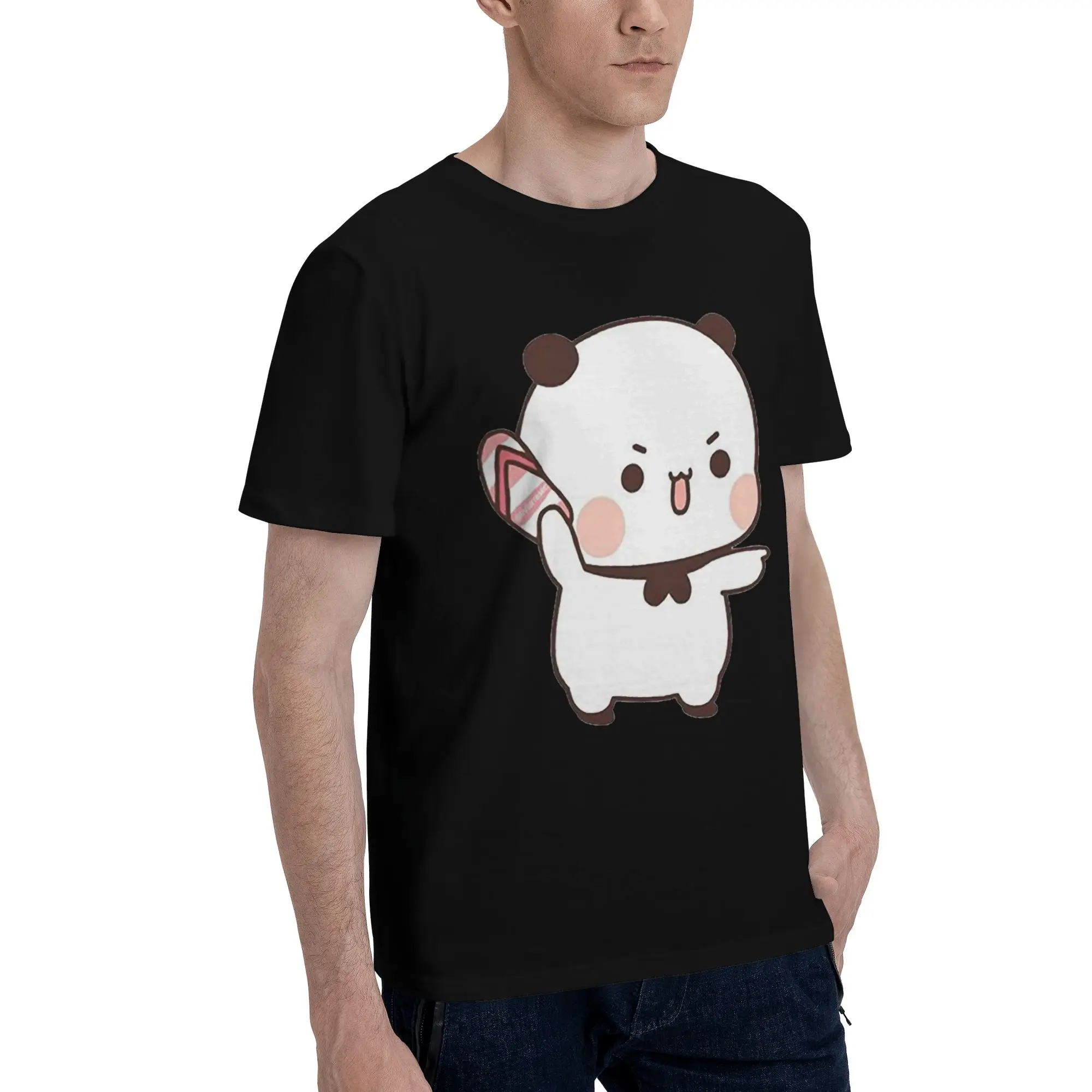 

Cute Bubu is Throwing Flip-flops At Dudu Men T-Shirt Plus Size T Shirts Men's O-Neck Cotton Tees Short Summer Male