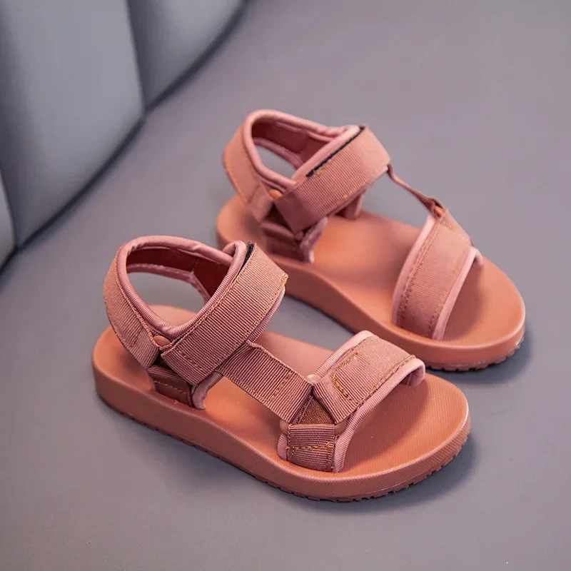 Sandalias de verano para niños y niñas, a la moda zapatos planos suaves y ligeros, calzado informal de playa para exteriores