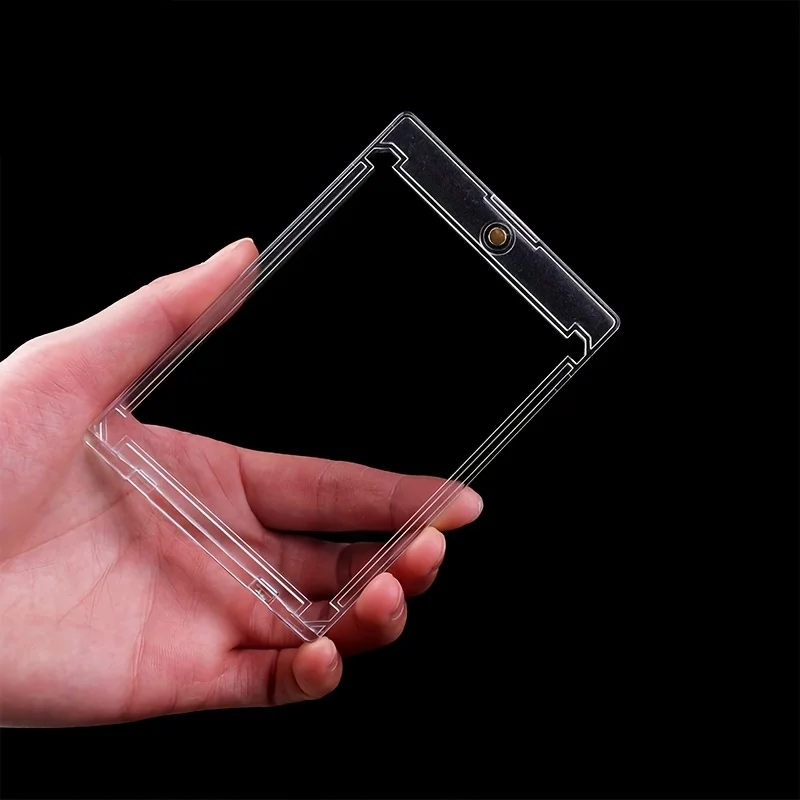 10 Pieces 35 Pt Clear Magnetic Card Storage Box, Hard Plastic Storage Box, UV-Protective Acrylic Magnetic Card Holder, Top Magne
