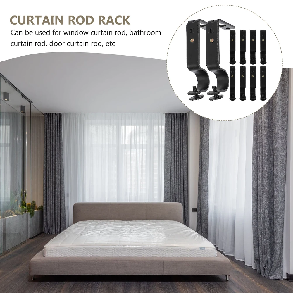 

10 Pcs Curtain Rod Fixing Accessories Stand Tube Double Holders for Wall Heavy Duty Pole Brackets