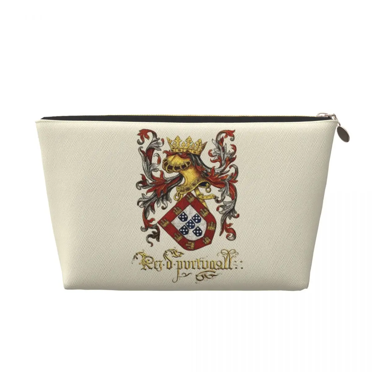 Custom Arms Of King Of Portugal Travel Toiletry Bag Women Livro do Armeiro-Mor Cosmetic Makeup Bag Beauty Storage Dopp Kit