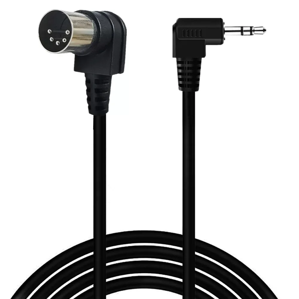 90 Degree MIDI 5P 5 Pin DIN Plug Male To 3.5mm (1/8in) TRS Stereo Male Jack Cable Cord Converter 0.5m/1.5m/3m