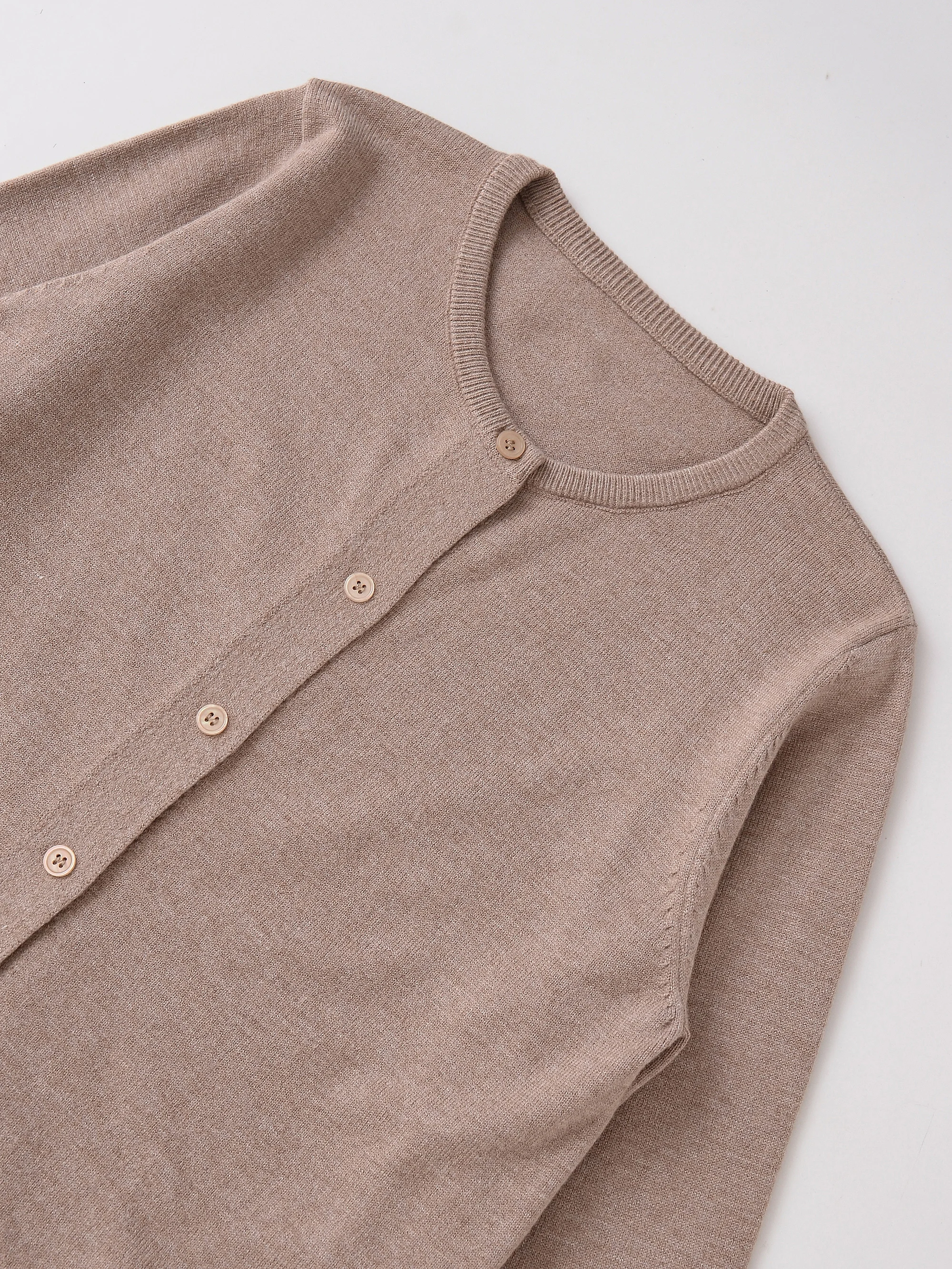 Roupas femininas outono novos produtos simples e versáteis casual e elegante em torno do pescoço manga longa jaqueta de malha