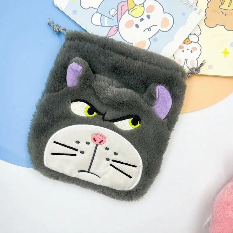 Cute Lucifer Plush Drawstring Bag Cartoon Cat Large Capacity Storage Bag Portable Plush Makeup Bag Anime Peripherals Friend Gift - view 5
